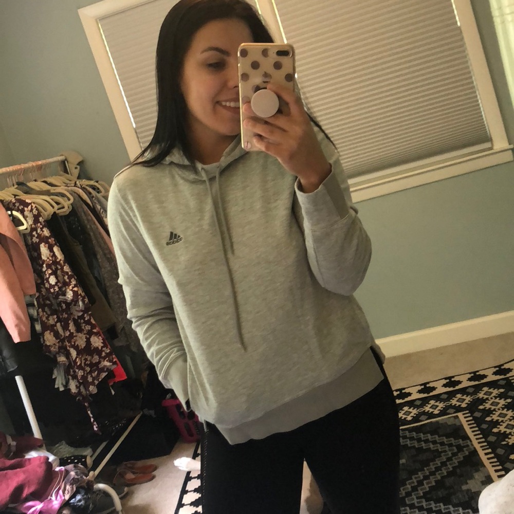 Gray adidas super soft hoody size m